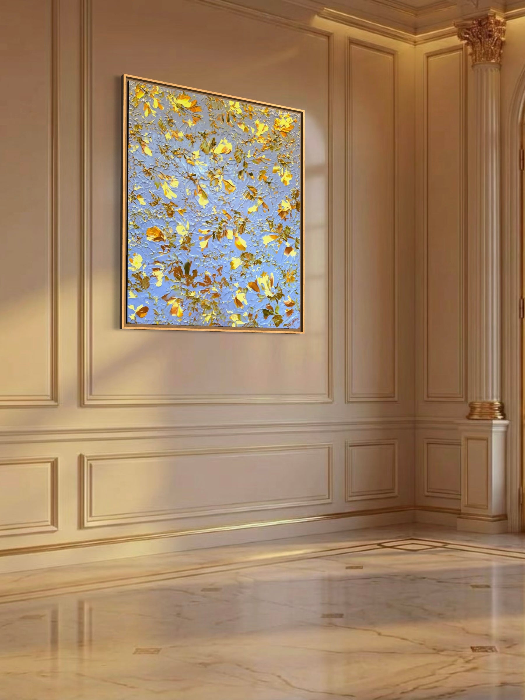 Original painting Blue Hour in Yellow Bloom by Marketa Hopkins
